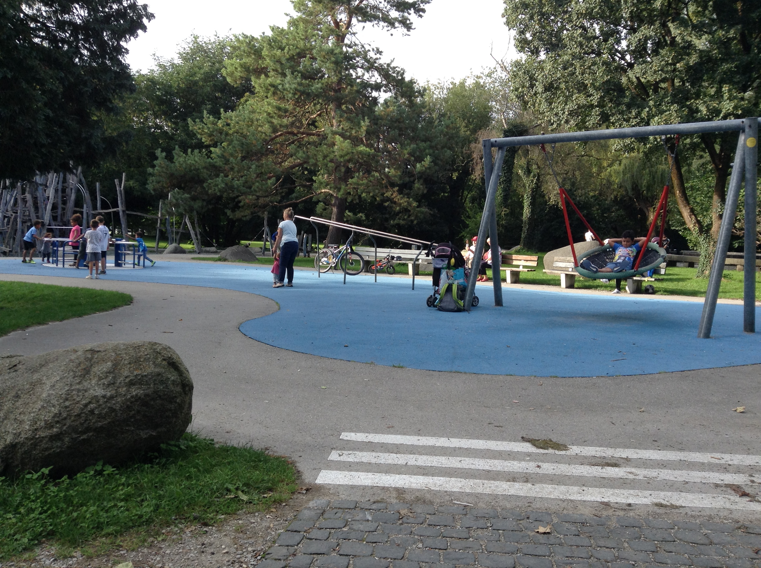 Playground with various equipment without sand