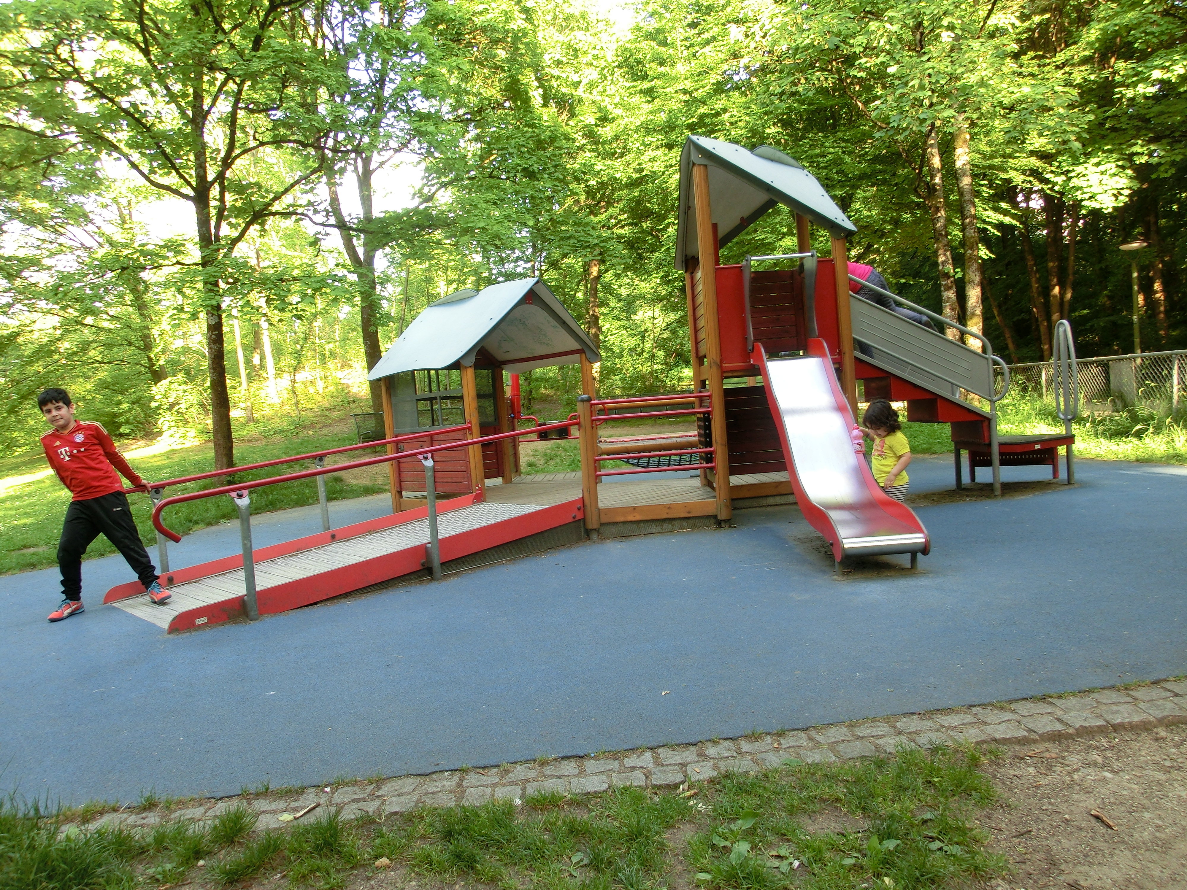 Playground with ramp without sand