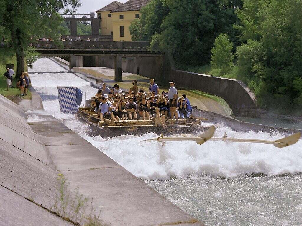Several people on a raft trip