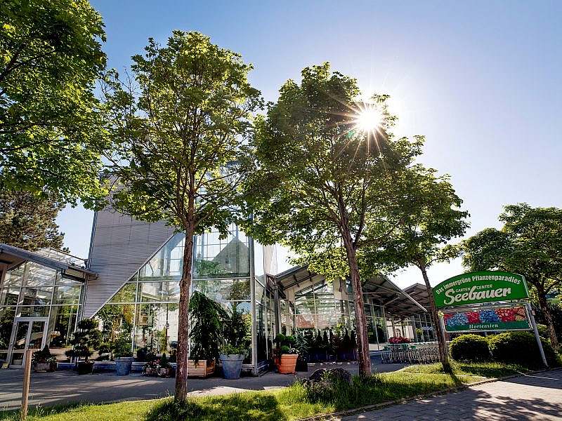 Ground-level entrance to Seebauer Garden Centre