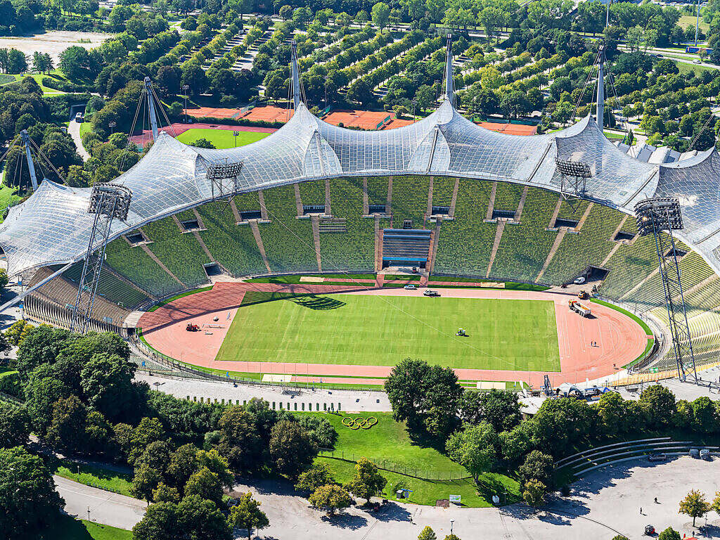 Olympic stadium with tent roof