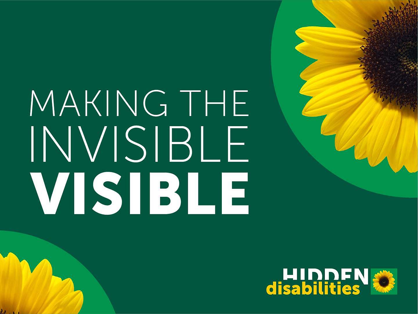 Sonnenblumen mit Hinweis auf unsichtbare Behinderungen