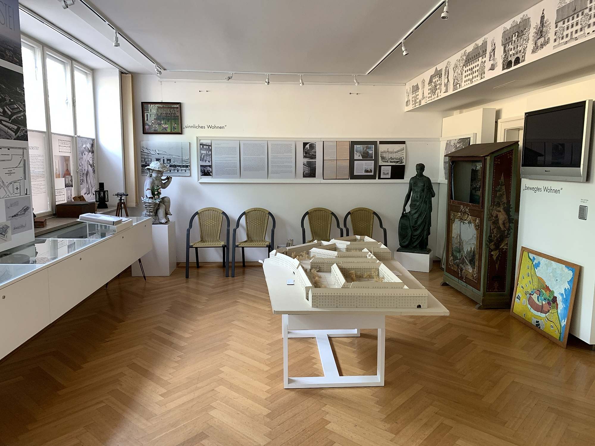 Exhibition room with objects